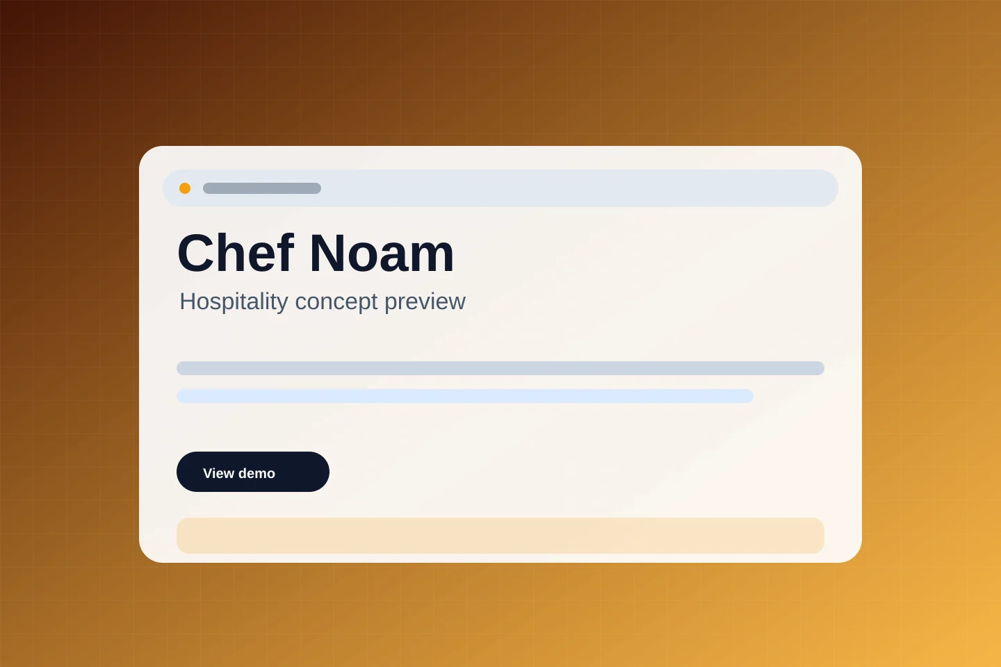 Desktop preview of the Chef Noam concept website