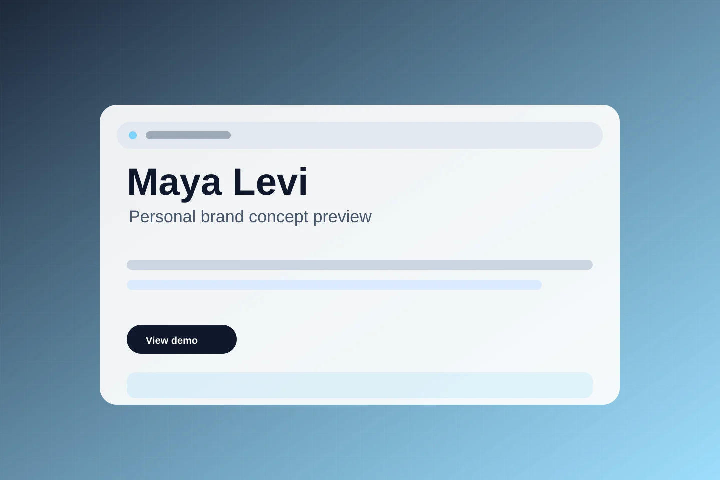 Desktop preview of the Maya Levi concept website