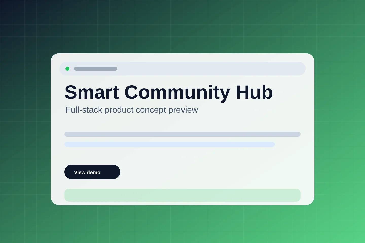Preview of the Smart Community Hub software project